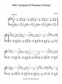 page one of Theme from 1492: Conquest of Paradise (Piano Solo)