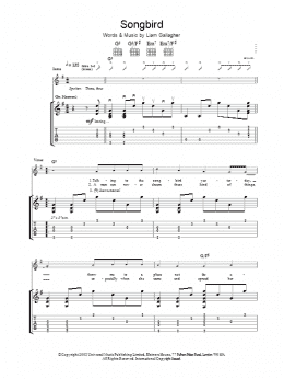 page one of Songbird (Guitar Tab)