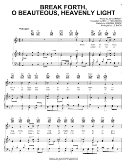 page one of Break Forth, O Beauteous, Heavenly Light (Piano, Vocal & Guitar Chords (Right-Hand Melody))