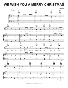 page one of We Wish You A Merry Christmas (Piano, Vocal & Guitar Chords (Right-Hand Melody))