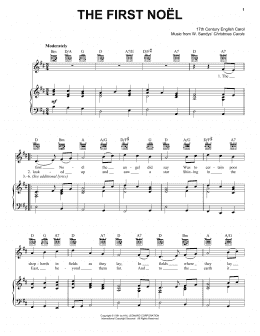 page one of The First Noel (Piano, Vocal & Guitar Chords (Right-Hand Melody))