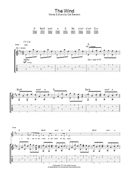 page one of The Wind (Guitar Tab)