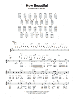 page one of How Beautiful (Easy Guitar)