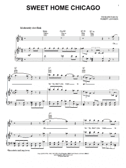 page one of Sweet Home Chicago (Piano, Vocal & Guitar Chords (Right-Hand Melody))