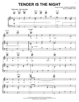 page one of Tender Is The Night (Piano, Vocal & Guitar Chords (Right-Hand Melody))