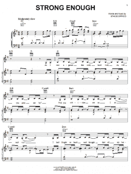 page one of Strong Enough (Piano, Vocal & Guitar Chords (Right-Hand Melody))