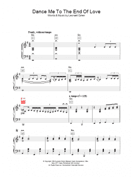 page one of Dance Me To The End Of Love (Piano, Vocal & Guitar Chords)