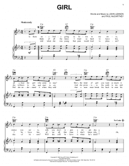 page one of Girl (Piano, Vocal & Guitar Chords (Right-Hand Melody))