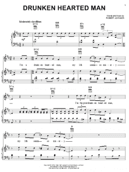 page one of Drunken Hearted Man (Piano, Vocal & Guitar Chords (Right-Hand Melody))