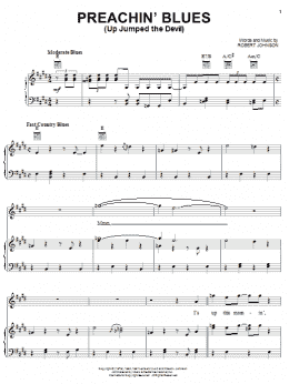 page one of Preachin' Blues (Up Jumped The Devil) (Piano, Vocal & Guitar Chords (Right-Hand Melody))
