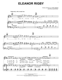 page one of Eleanor Rigby (Piano, Vocal & Guitar Chords (Right-Hand Melody))