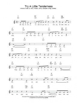 page one of Try A Little Tenderness (Lead Sheet / Fake Book)