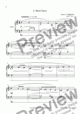 page one of MAGIC MUSIC BOX op77/03. Short Story. Pf