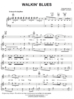 page one of Walkin' Blues (Piano, Vocal & Guitar Chords (Right-Hand Melody))