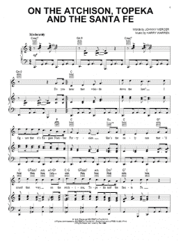 page one of On The Atchison, Topeka And The Santa Fe (Piano, Vocal & Guitar Chords (Right-Hand Melody))