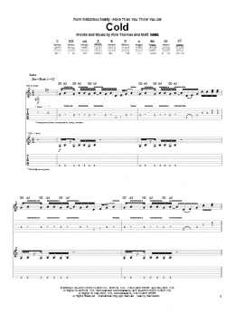 page one of Cold (Guitar Tab)