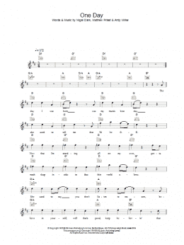 page one of One Day (Lead Sheet / Fake Book)