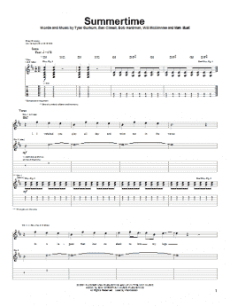 page one of Summertime (Guitar Tab)