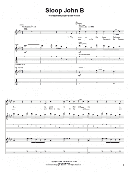 page one of Sloop John B (Guitar Tab)