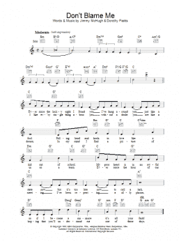 page one of Don't Blame Me (Lead Sheet / Fake Book)