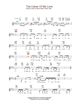 page one of The Colour Of My Love (Lead Sheet / Fake Book)