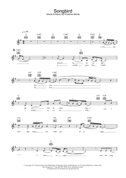 page one of Songbird (Lead Sheet / Fake Book)