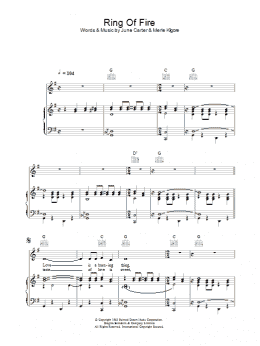 page one of Ring Of Fire (Piano, Vocal & Guitar Chords (Right-Hand Melody))