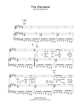 page one of The Wanderer (Piano, Vocal & Guitar Chords)