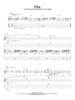 page one of Fire (Guitar Tab)