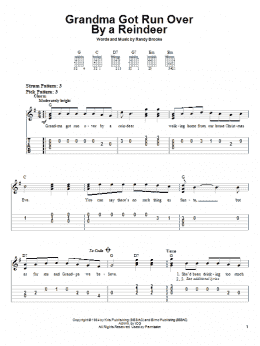 page one of Grandma Got Run Over By A Reindeer (Easy Guitar Tab)