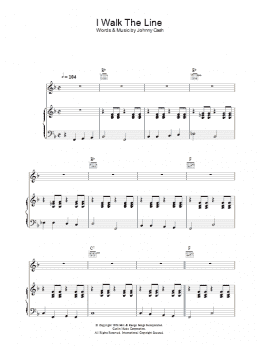 page one of I Walk The Line (Piano, Vocal & Guitar Chords)