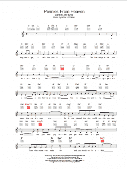 page one of Pennies From Heaven (Lead Sheet / Fake Book)