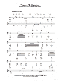 page one of You Are My Sunshine (Lead Sheet / Fake Book)