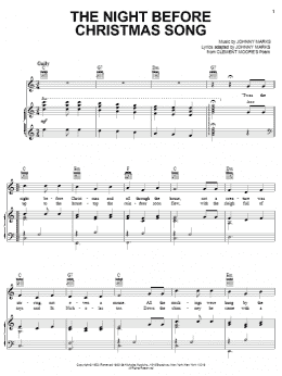 page one of The Night Before Christmas Song (Piano, Vocal & Guitar Chords (Right-Hand Melody))