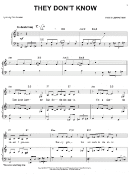 page one of They Don't Know (Piano, Vocal & Guitar Chords (Right-Hand Melody))