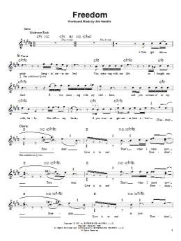 page one of Freedom (Easy Guitar)