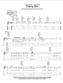 page one of Carry On (Easy Guitar Tab)