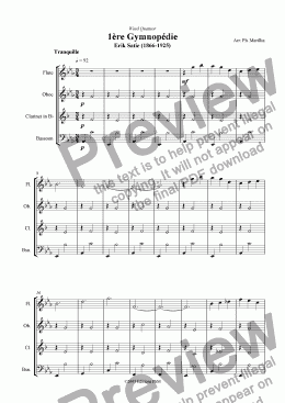 page one of Satie - Gymnopedie n�1 (Wind Quartet)