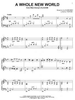 page one of A Whole New World (from Aladdin) (Piano Solo)