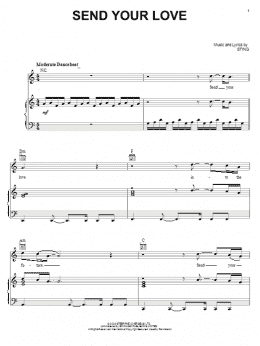 page one of Send Your Love (Piano, Vocal & Guitar Chords (Right-Hand Melody))