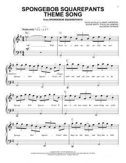 page one of SpongeBob SquarePants Theme Song (Easy Piano)