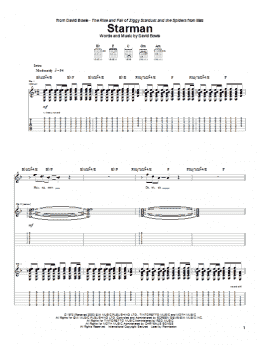 page one of Starman (Guitar Tab)