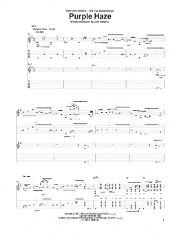 page one of Purple Haze (Guitar Tab)