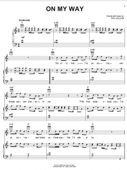 page one of On My Way (Piano, Vocal & Guitar Chords (Right-Hand Melody))