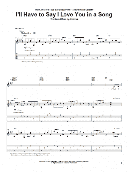 page one of I'll Have To Say I Love You In A Song (Guitar Tab)