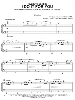 page one of (Everything I Do) I Do It For You (Piano Duet)