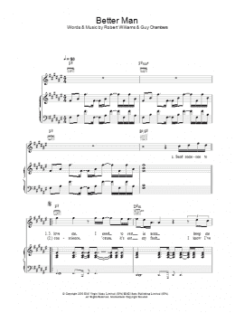 page one of Better Man (Piano, Vocal & Guitar Chords)