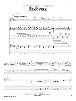 page one of Red House (Guitar Tab)