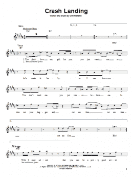 page one of Crash Landing (Easy Guitar)