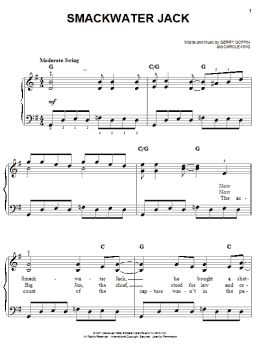 page one of Smackwater Jack (Easy Piano)